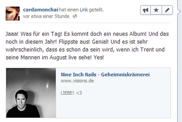 `Danach musste das Ganze noch in Facebook geteilt werden`
