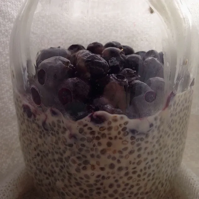 `Chiapudding mit Blaubeeren`