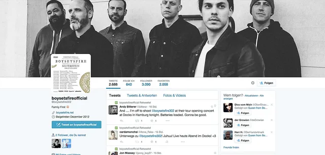`Mein Tweet auf dem Profil von Boysetsfire`
