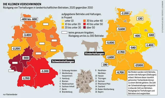 `Fleischatlas 2021 – Die Kleinen verschwinden. Grafik: © Bartz/Stockmar, CC BY 4.0`