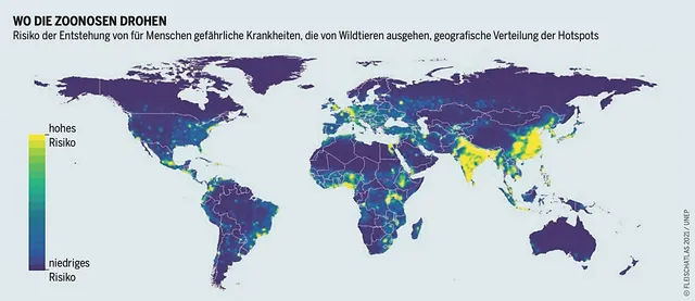 `Fleischatlas 2021 – Zoonosen drohen. Grafik: © Bartz/Stockmar, CC BY 4.0`