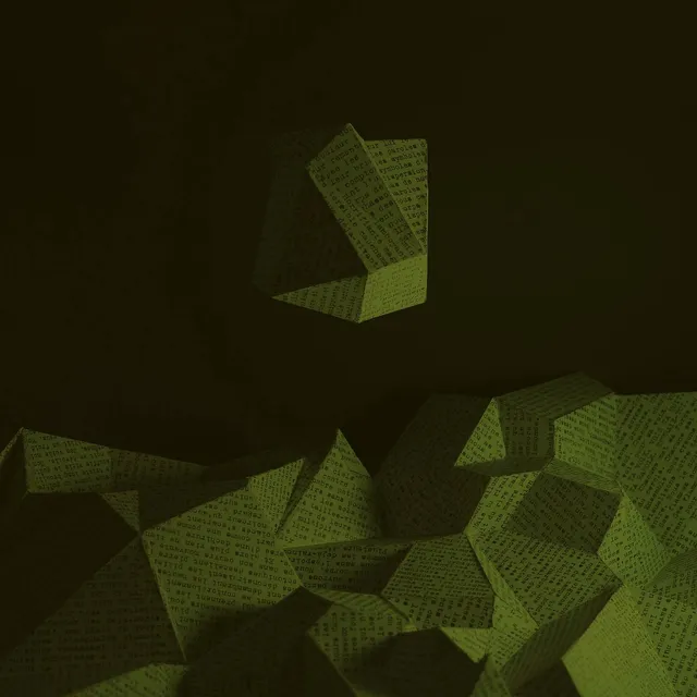 Das Abraham – "Débris de mondes perdus" Plattencover zeigt ein abstraktes grafische hellgrünes Muster auf dunkelgrünem Grund.